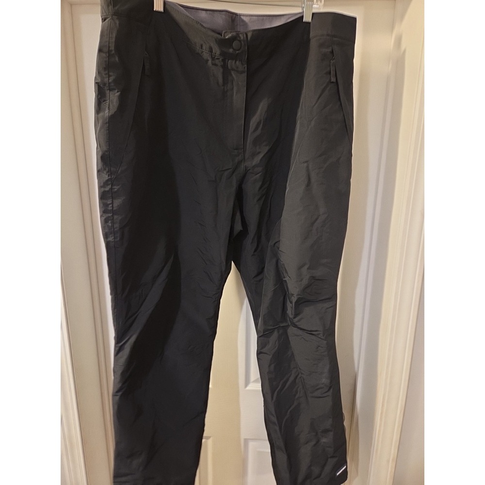 Lands End Black Ski Snow Pants Mens 1X‎ Nylon Waterproof Snowboard